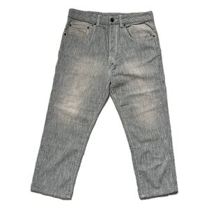 6397 Wide Leg Gingham Check Print Jeans Size 26 Gray